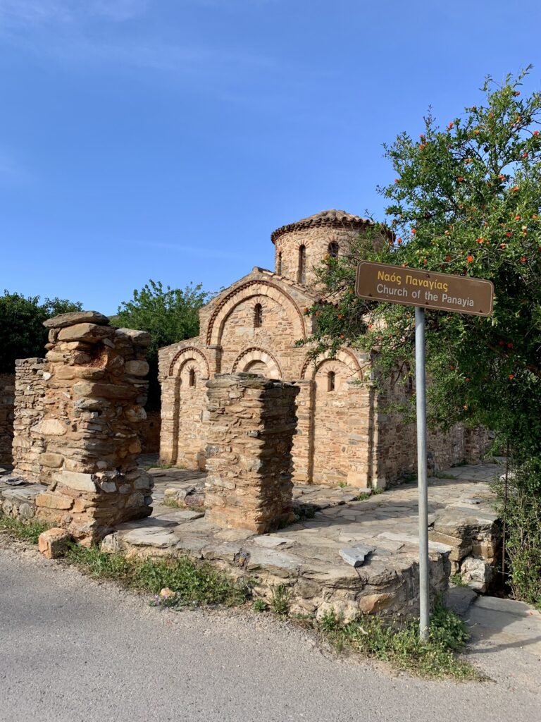 Byzantine Church of Panagia in Fodele Crete with ancient stone graves